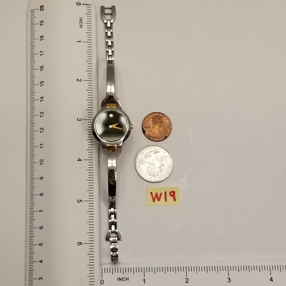 Movado Kara Women Bagle Swiss Stainless Steel Crystal Watch 0605248 Fresh Batter - Picture 5 of 16